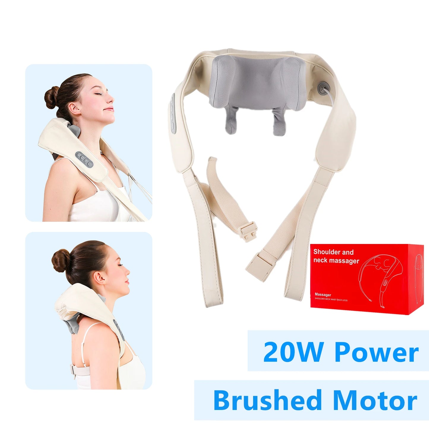 Elegance Tanzanite 26W Neck And Shoulder Massager Wireless Shoulder And Back Kneading Massage Shawl Trapezius Neck Cervical masajeador