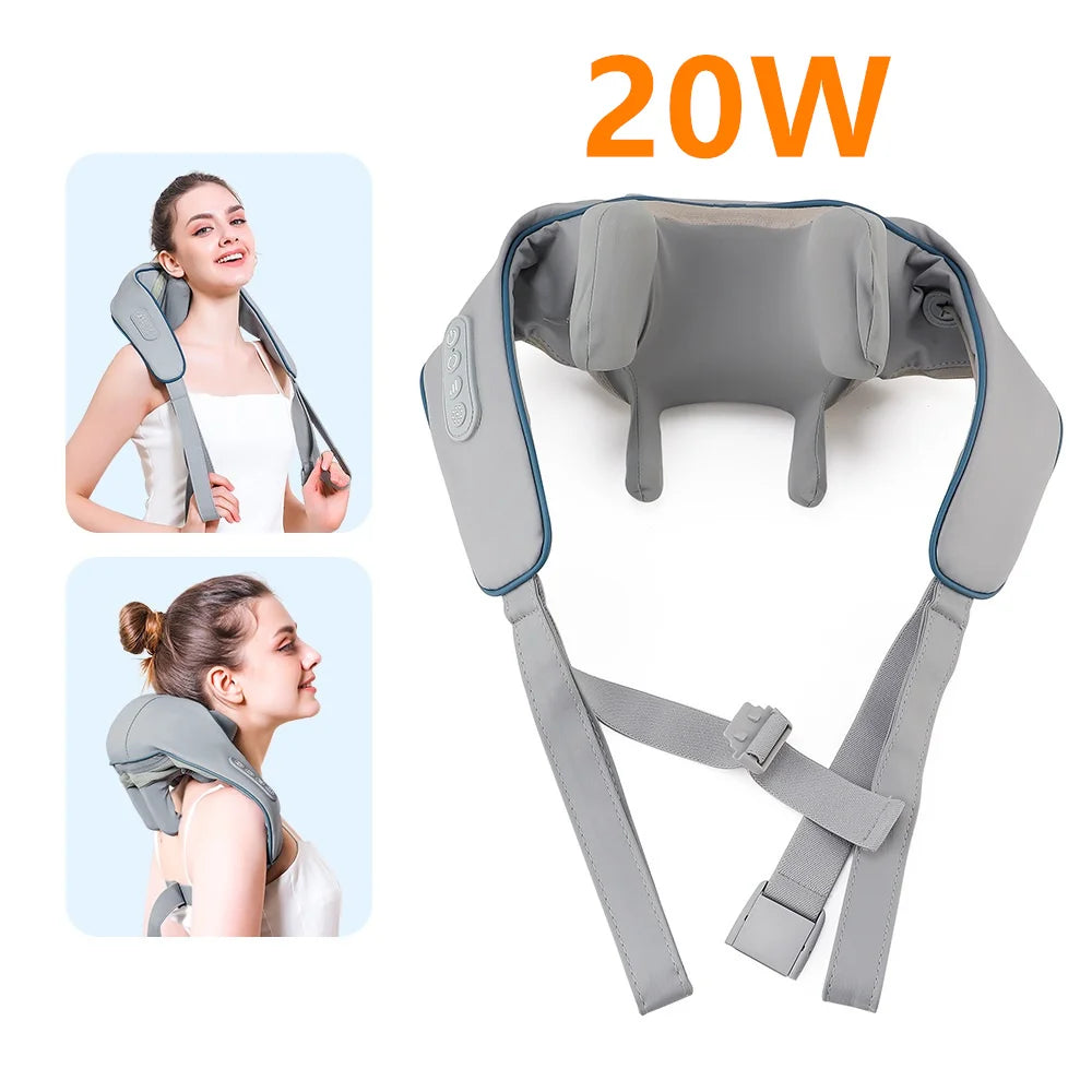 Elegance Tanzanite 26W Neck And Shoulder Massager Wireless Shoulder And Back Kneading Massage Shawl Trapezius Neck Cervical masajeador