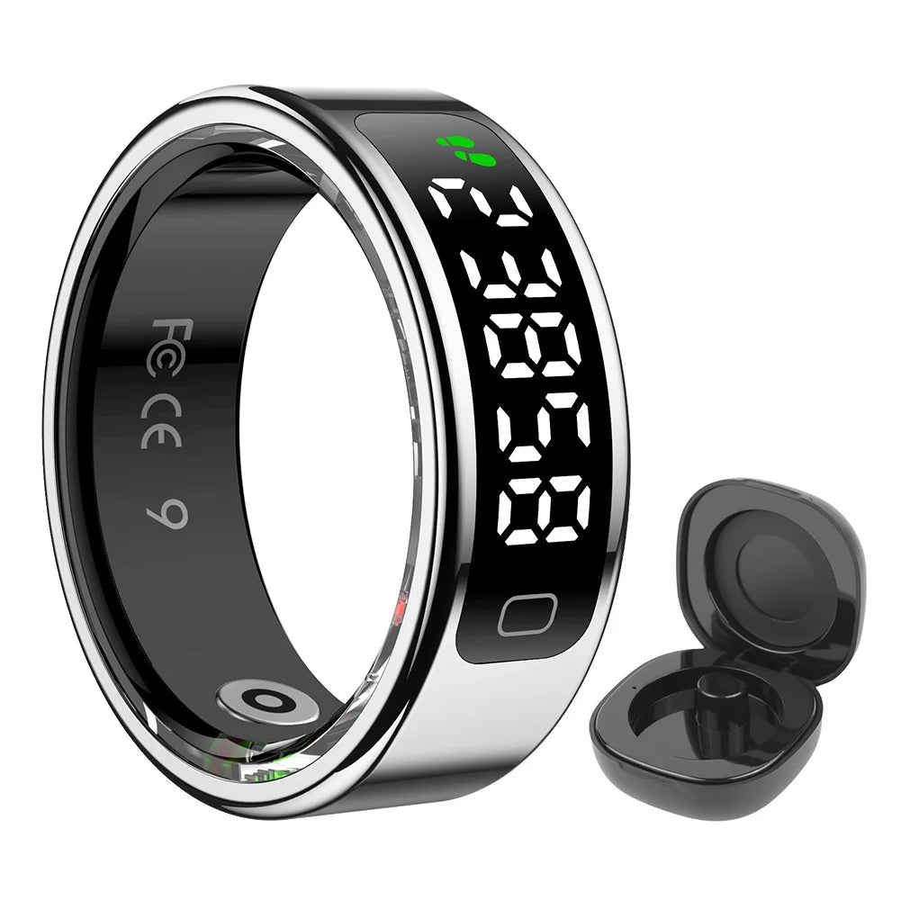 R11C Smart Ring Health Ring with Heart Rate Blood Oxygen Sleep Monitoring Health Monitor with Display Screen for Women&Men