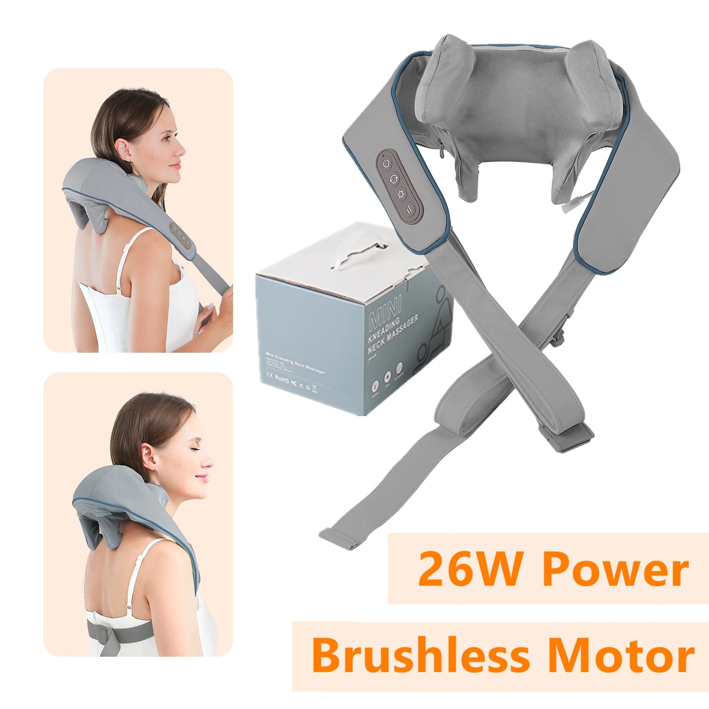 Elegance Tanzanite 26W Neck And Shoulder Massager Wireless Shoulder And Back Kneading Massage Shawl Trapezius Neck Cervical masajeador