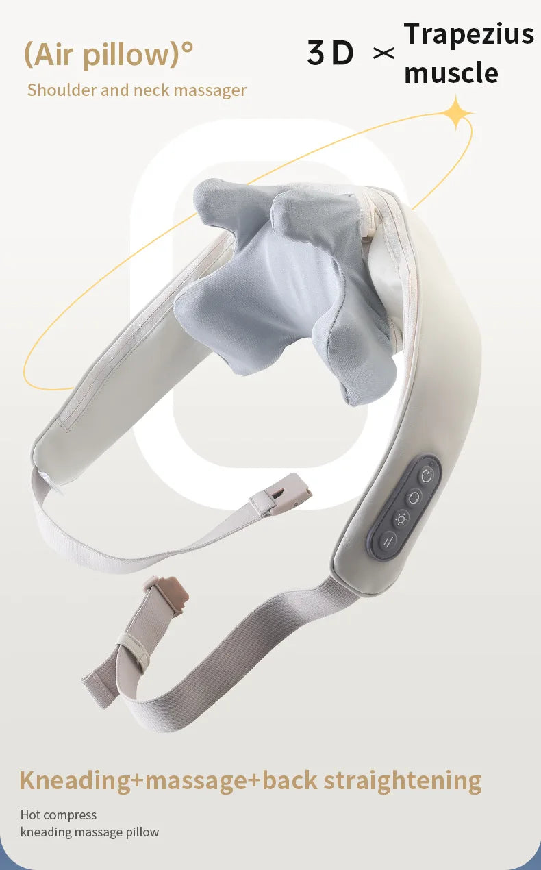 Elegance Tanzanite 26W Neck And Shoulder Massager Wireless Shoulder And Back Kneading Massage Shawl Trapezius Neck Cervical masajeador