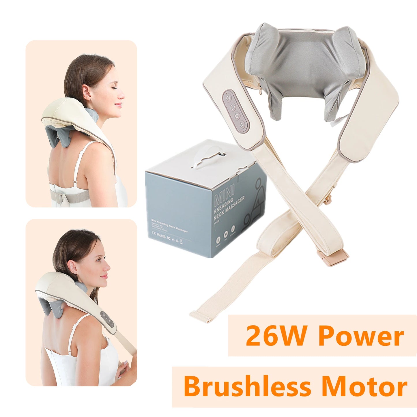 Elegance Tanzanite 26W Neck And Shoulder Massager Wireless Shoulder And Back Kneading Massage Shawl Trapezius Neck Cervical masajeador
