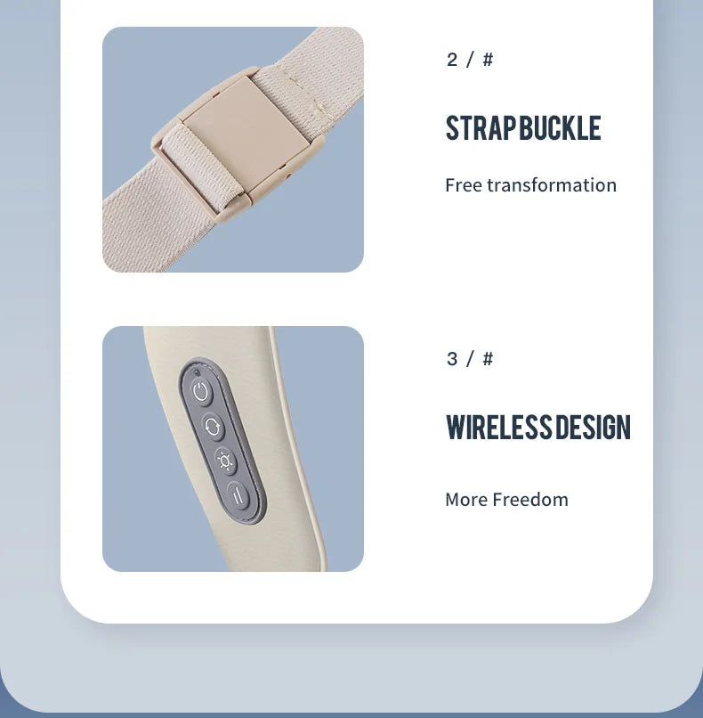 Elegance Tanzanite 26W Neck And Shoulder Massager Wireless Shoulder And Back Kneading Massage Shawl Trapezius Neck Cervical masajeador