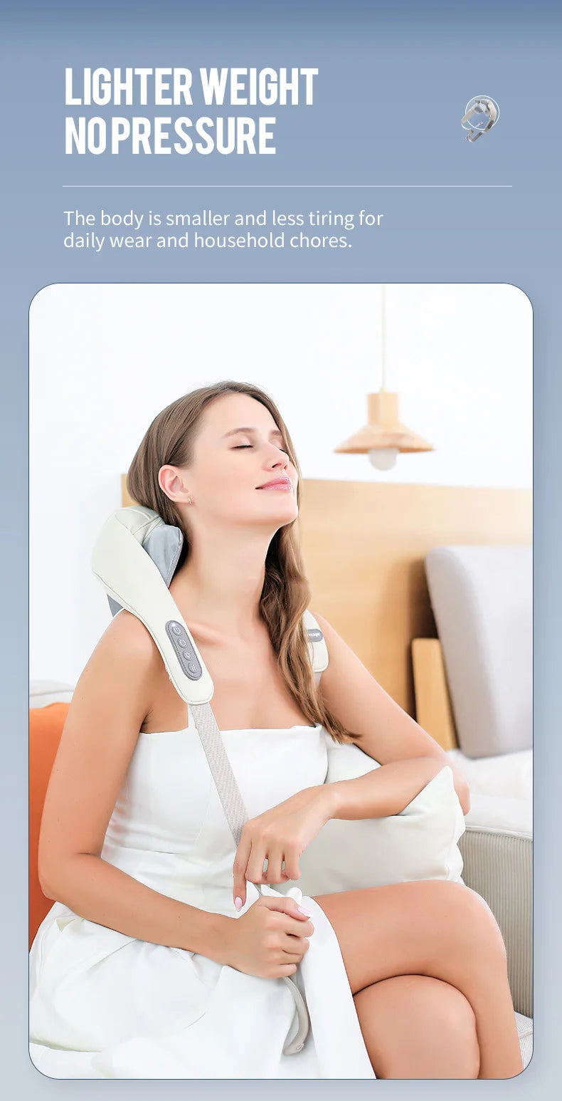 Elegance Tanzanite 26W Neck And Shoulder Massager Wireless Shoulder And Back Kneading Massage Shawl Trapezius Neck Cervical masajeador