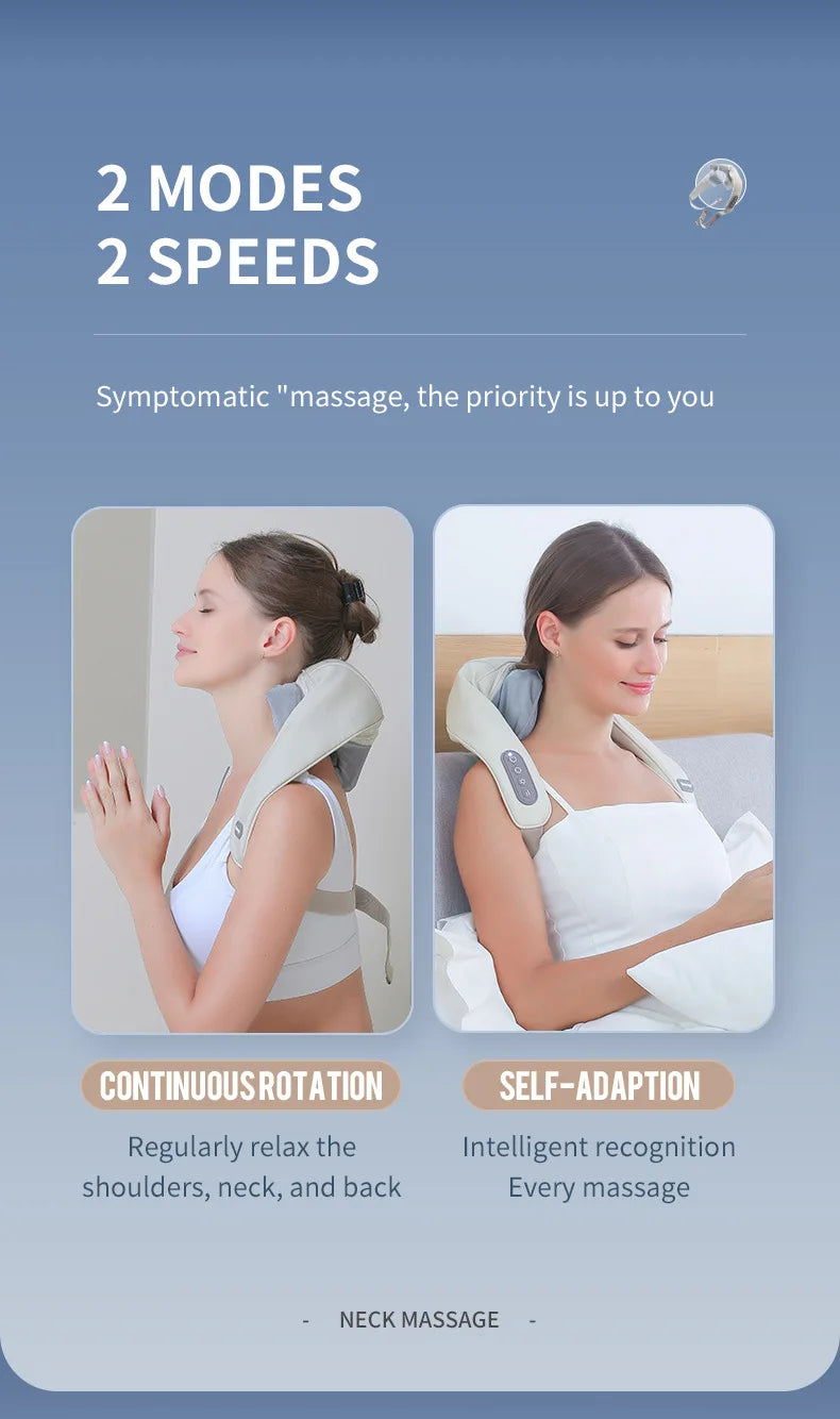 Elegance Tanzanite 26W Neck And Shoulder Massager Wireless Shoulder And Back Kneading Massage Shawl Trapezius Neck Cervical masajeador