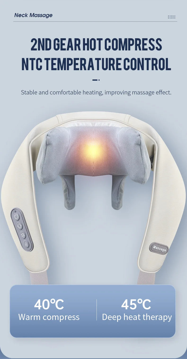 Elegance Tanzanite 26W Neck And Shoulder Massager Wireless Shoulder And Back Kneading Massage Shawl Trapezius Neck Cervical masajeador