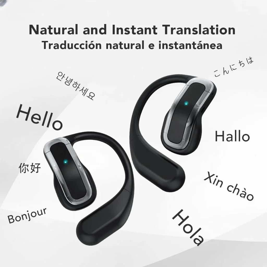 AI Wireless Bluetooth Open Headset V5.4 AI Headphones with Mic Gaming Earbuds HiFi Sports Noise Reduction Waterproof Earphones