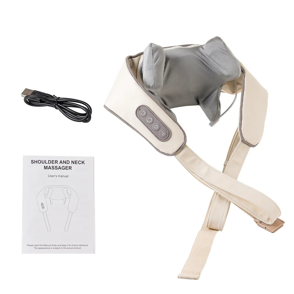 Elegance Tanzanite 26W Neck And Shoulder Massager Wireless Shoulder And Back Kneading Massage Shawl Trapezius Neck Cervical masajeador