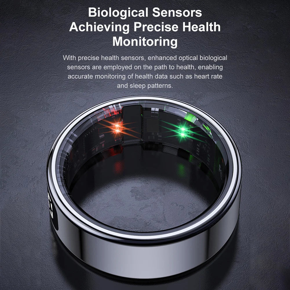 R11C Smart Ring Health Ring with Heart Rate Blood Oxygen Sleep Monitoring Health Monitor with Display Screen for Women&Men