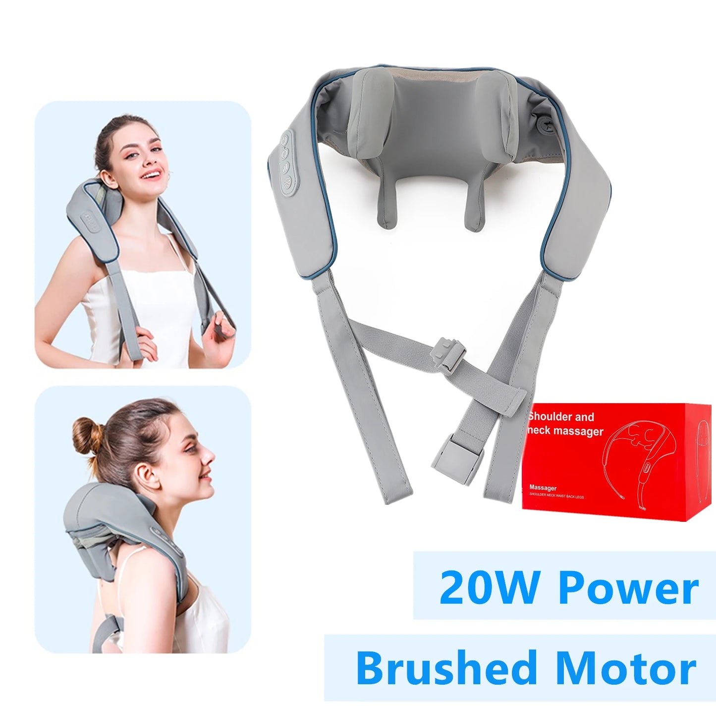 Elegance Tanzanite 26W Neck And Shoulder Massager Wireless Shoulder And Back Kneading Massage Shawl Trapezius Neck Cervical masajeador