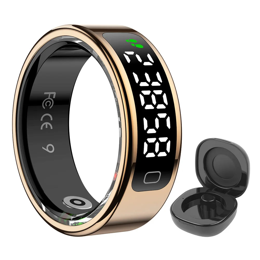 R11C Smart Ring Health Ring with Heart Rate Blood Oxygen Sleep Monitoring Health Monitor with Display Screen for Women&Men