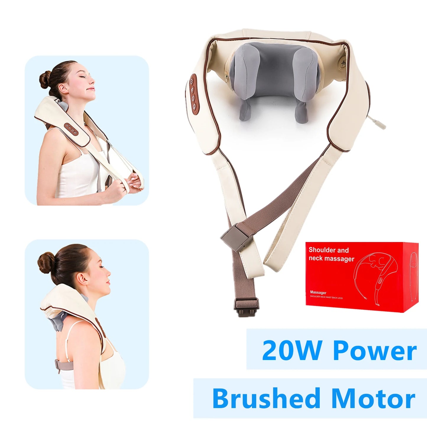 Elegance Tanzanite 26W Neck And Shoulder Massager Wireless Shoulder And Back Kneading Massage Shawl Trapezius Neck Cervical masajeador