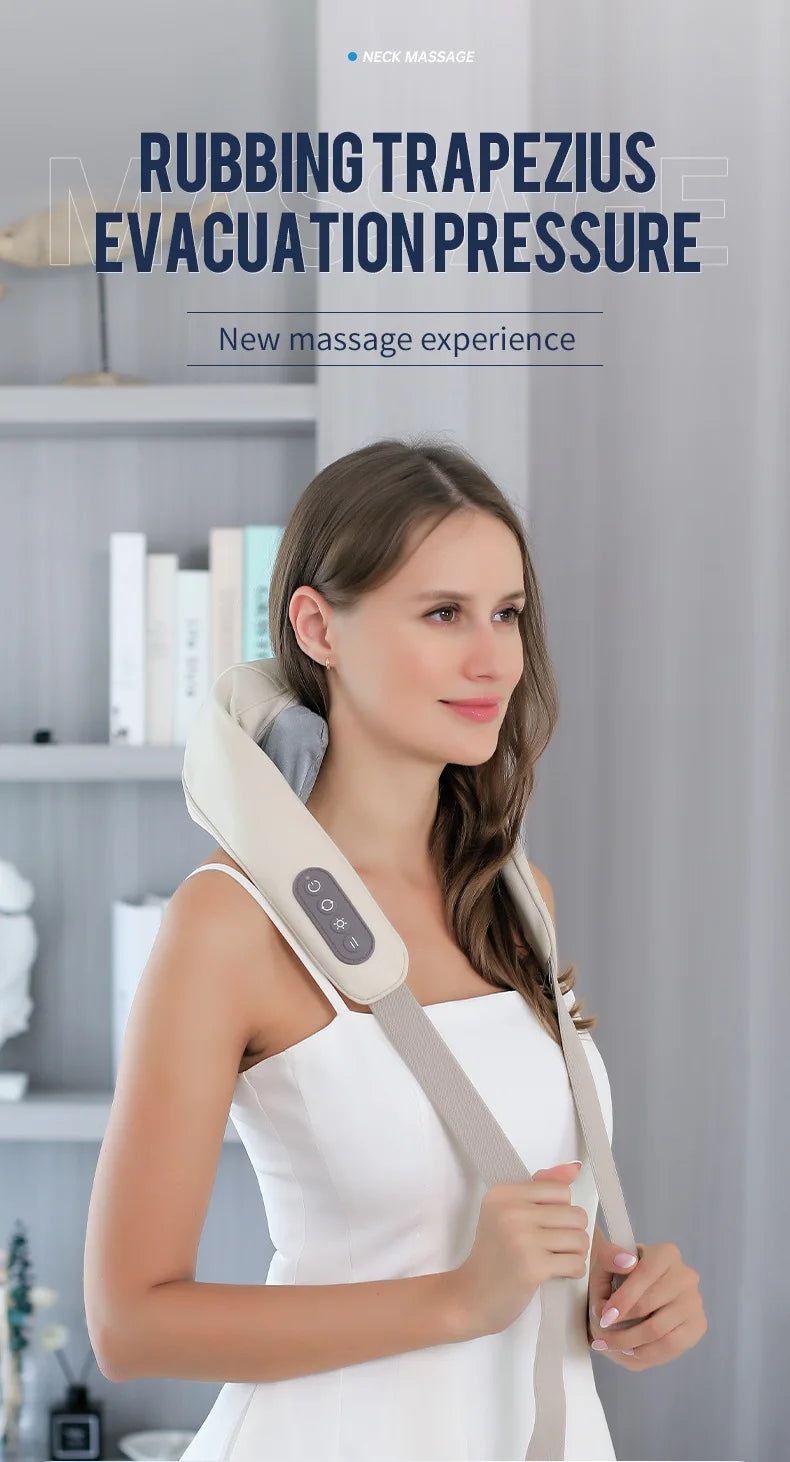 Elegance Tanzanite 26W Neck And Shoulder Massager Wireless Shoulder And Back Kneading Massage Shawl Trapezius Neck Cervical masajeador