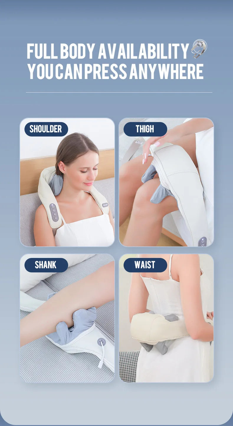 Elegance Tanzanite 26W Neck And Shoulder Massager Wireless Shoulder And Back Kneading Massage Shawl Trapezius Neck Cervical masajeador