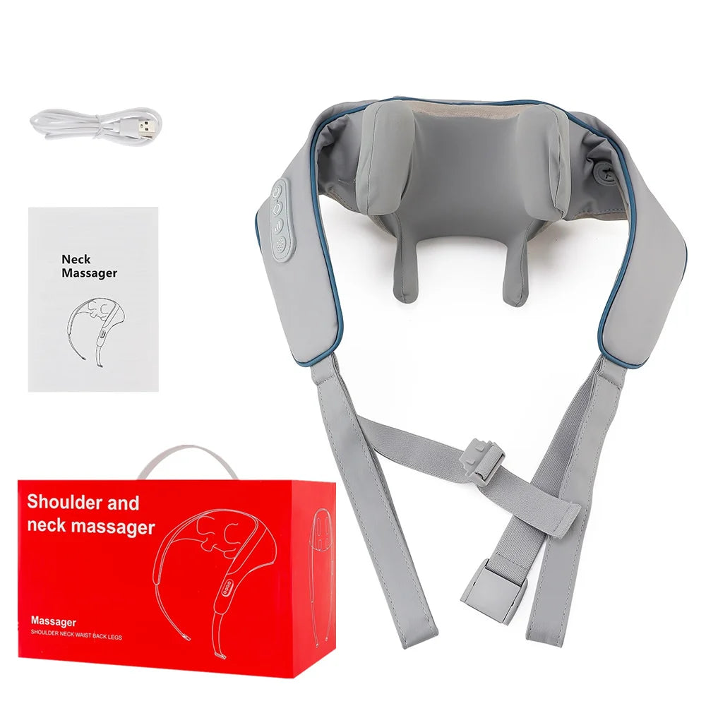 Elegance Tanzanite 26W Neck And Shoulder Massager Wireless Shoulder And Back Kneading Massage Shawl Trapezius Neck Cervical masajeador