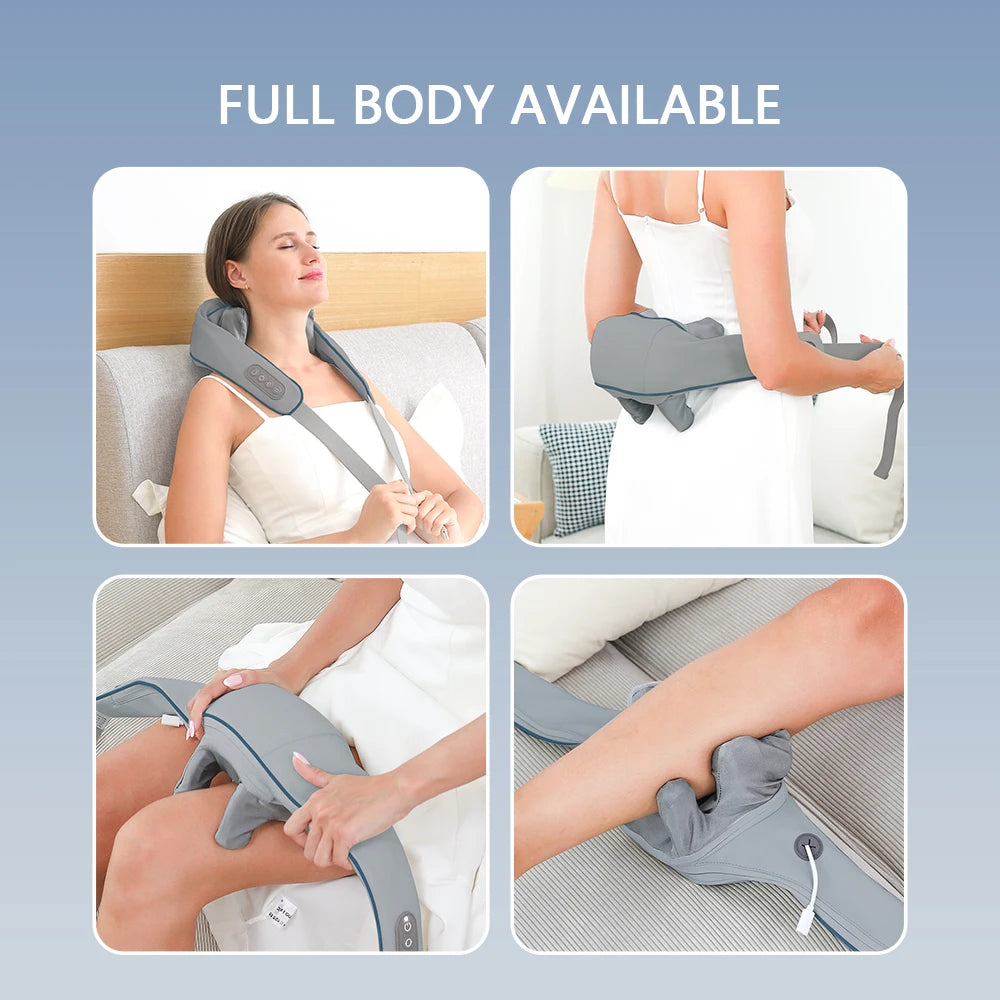 Elegance Tanzanite 26W Neck And Shoulder Massager Wireless Shoulder And Back Kneading Massage Shawl Trapezius Neck Cervical masajeador