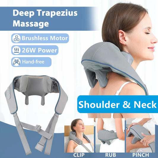 Elegance Tanzanite 26W Neck And Shoulder Massager Wireless Shoulder And Back Kneading Massage Shawl Trapezius Neck Cervical masajeador