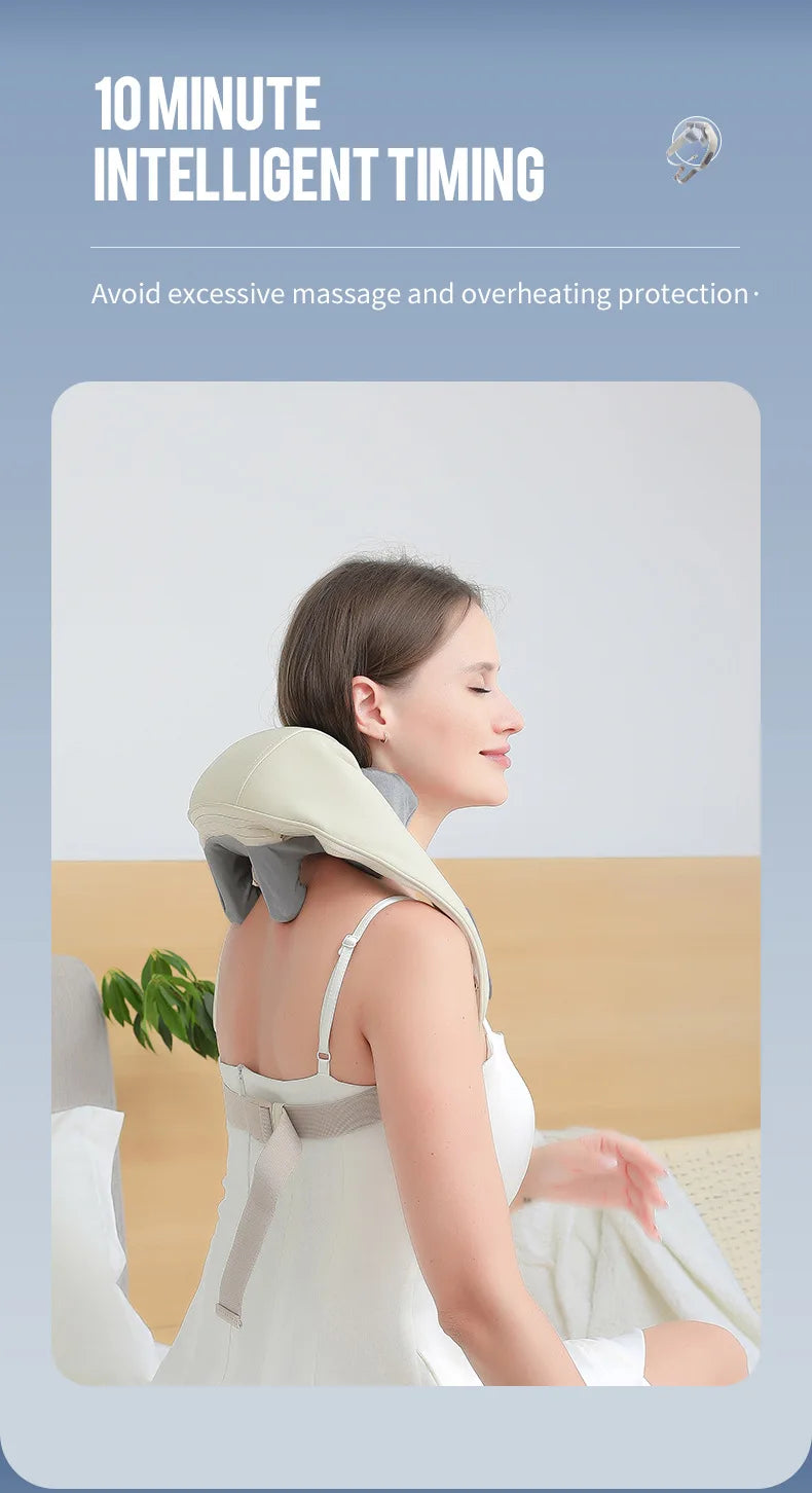 Elegance Tanzanite 26W Neck And Shoulder Massager Wireless Shoulder And Back Kneading Massage Shawl Trapezius Neck Cervical masajeador