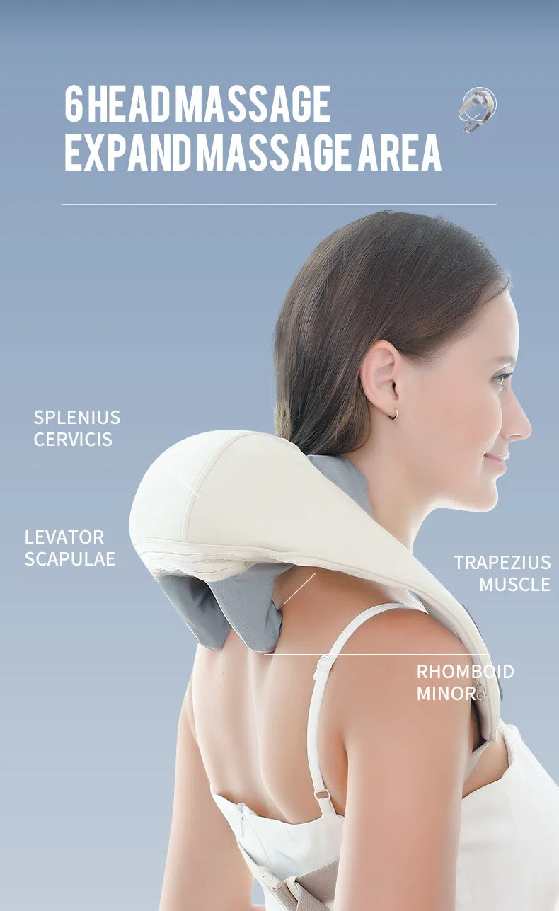 Elegance Tanzanite 26W Neck And Shoulder Massager Wireless Shoulder And Back Kneading Massage Shawl Trapezius Neck Cervical masajeador
